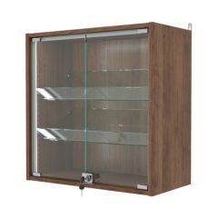 Витрина настенная с регулировочными полками №1-1АКГ-РЕГ-П, Орех