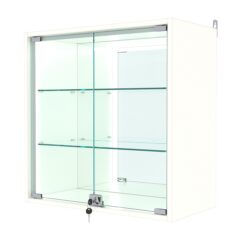 Витрина настенная №1-2АГ-П с зеркалом, Белый