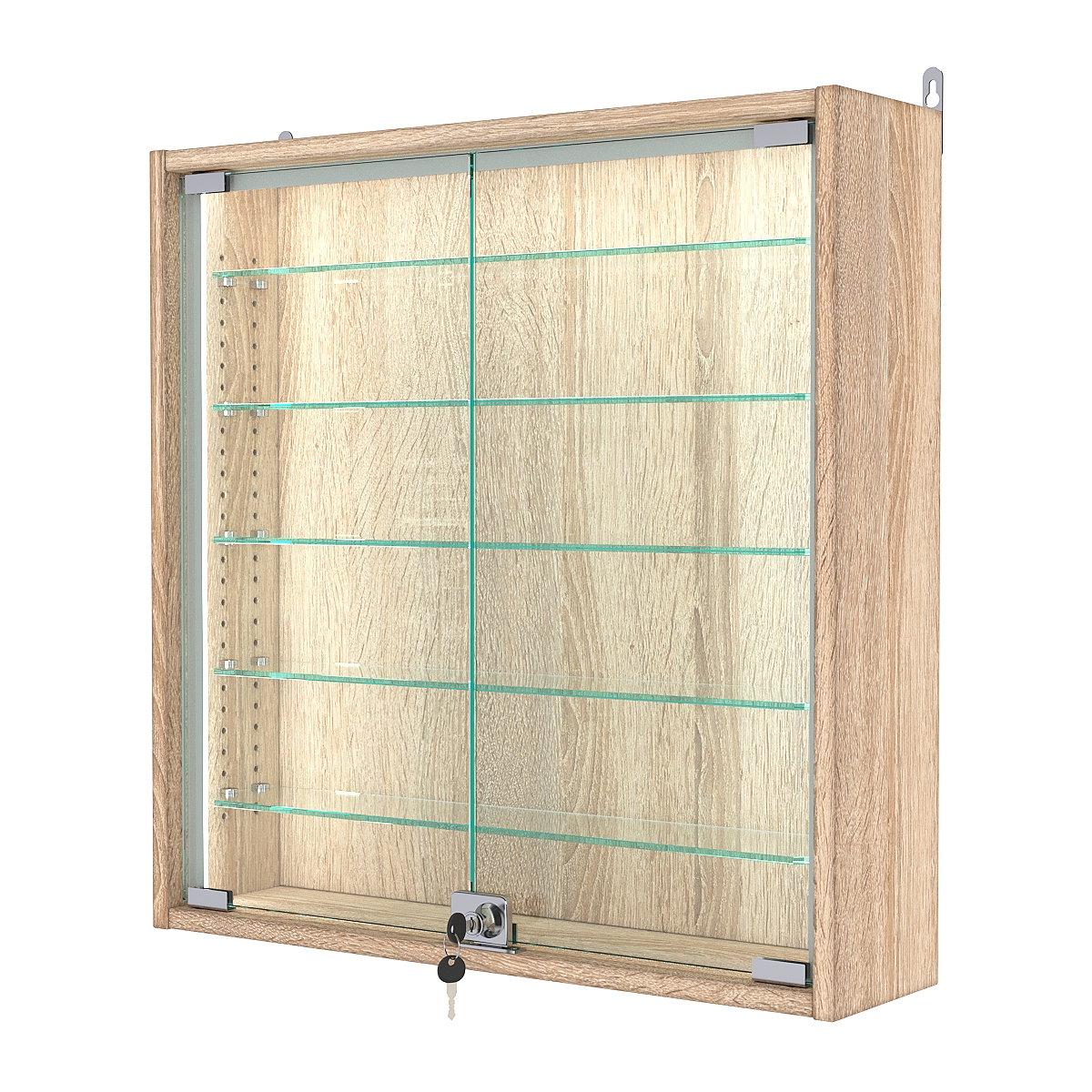 Витрина настенная с регулировочными полками №1-5А-РЕГ-П, Дуб Сонома