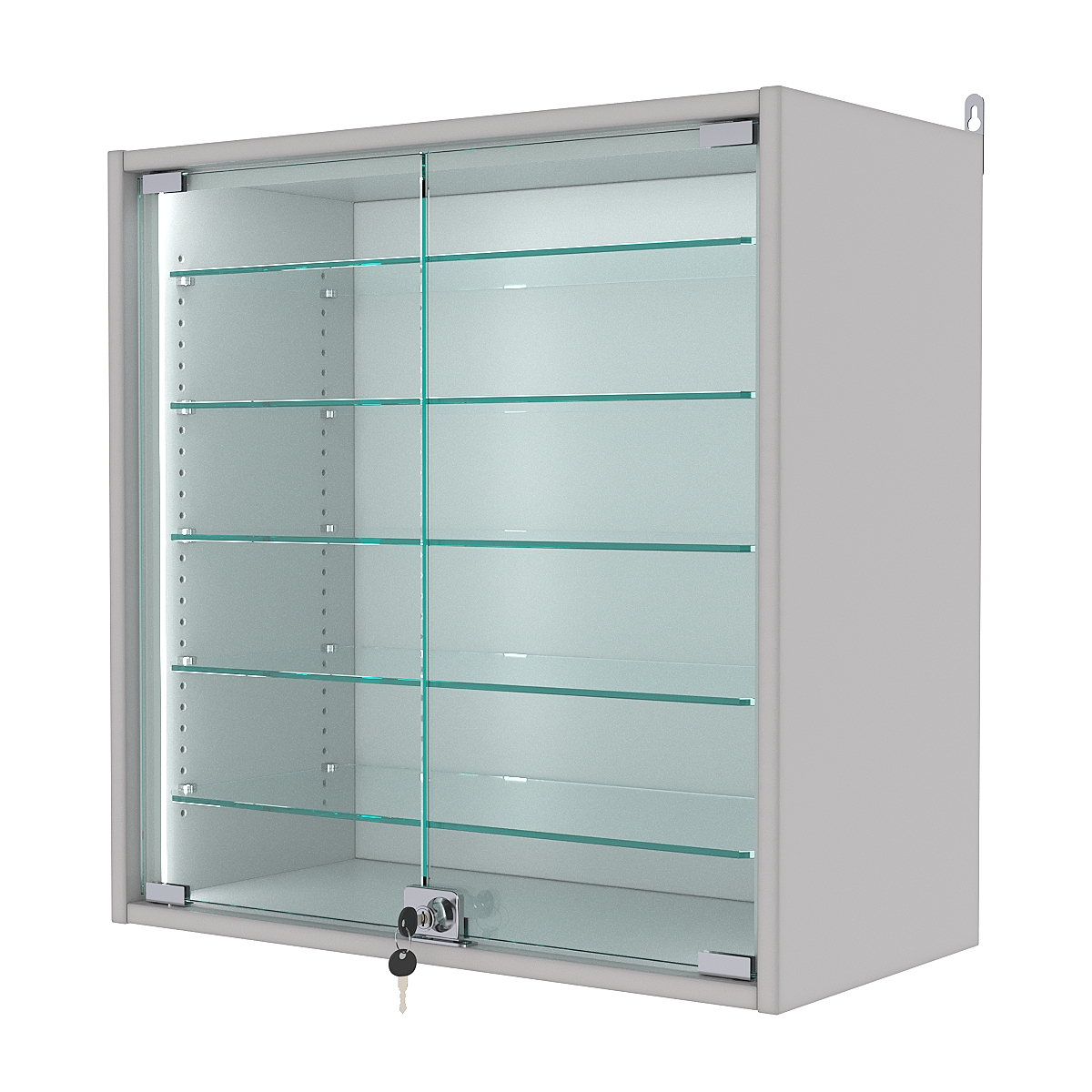 Витрина настенная с регулировочными полками №1-5АГ-РЕГ-П, Серый