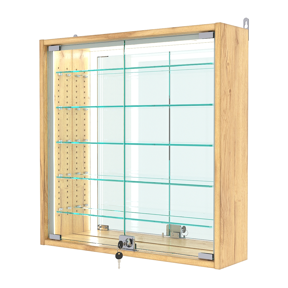 Витрина настенная с регулировочными полками №1-6А-РЕГ-П, Дуб Золотистый