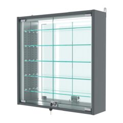Витрина настенная с регулировочными полками №1-6А-РЕГ-П, Темно-Серый