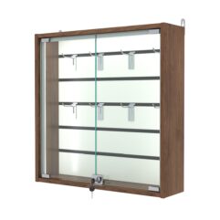 Витрина настенная №1-1Б-П с экономпанелью, без полок, Орех