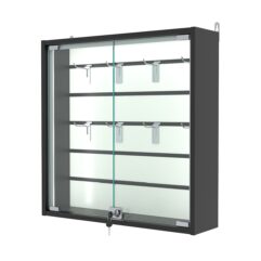 Витрина настенная №1-1Б-П с экономпанелью, без полок, Черный