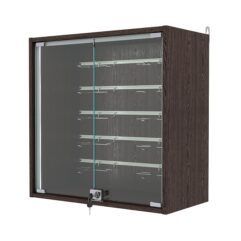 Витрина настенная №1-1БГ-П с экономпанелью, без полок, Дуб Венге