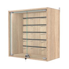 Витрина настенная №1-1БГ-П с экономпанелью, без полок, Дуб Сонома