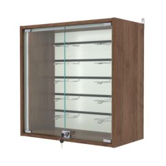 Витрина настенная №1-1БГ-П с экономпанелью, без полок, Орех