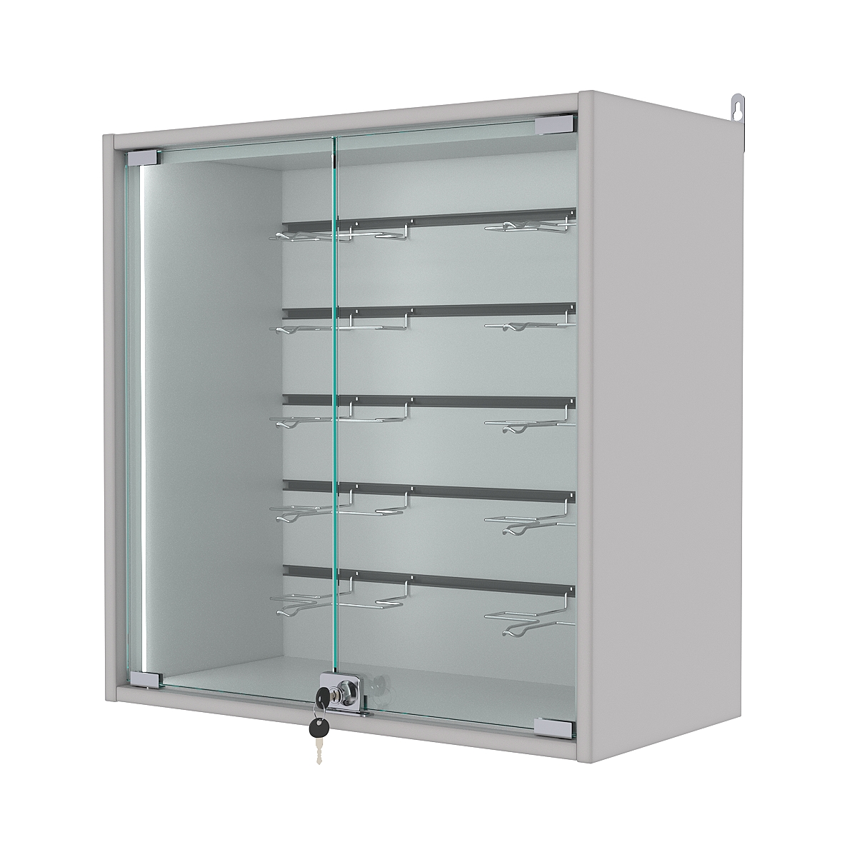 Витрина настенная №1-1БГ-П с экономпанелью, без полок, Серый