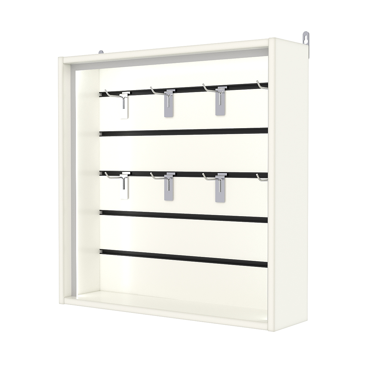 Витрина настенная №1-1В-П с экономпанелью, без полок, Белый