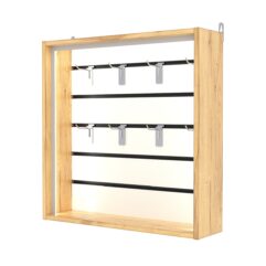 Витрина настенная №1-1В-П с экономпанелью, без полок, Дуб Золотистый