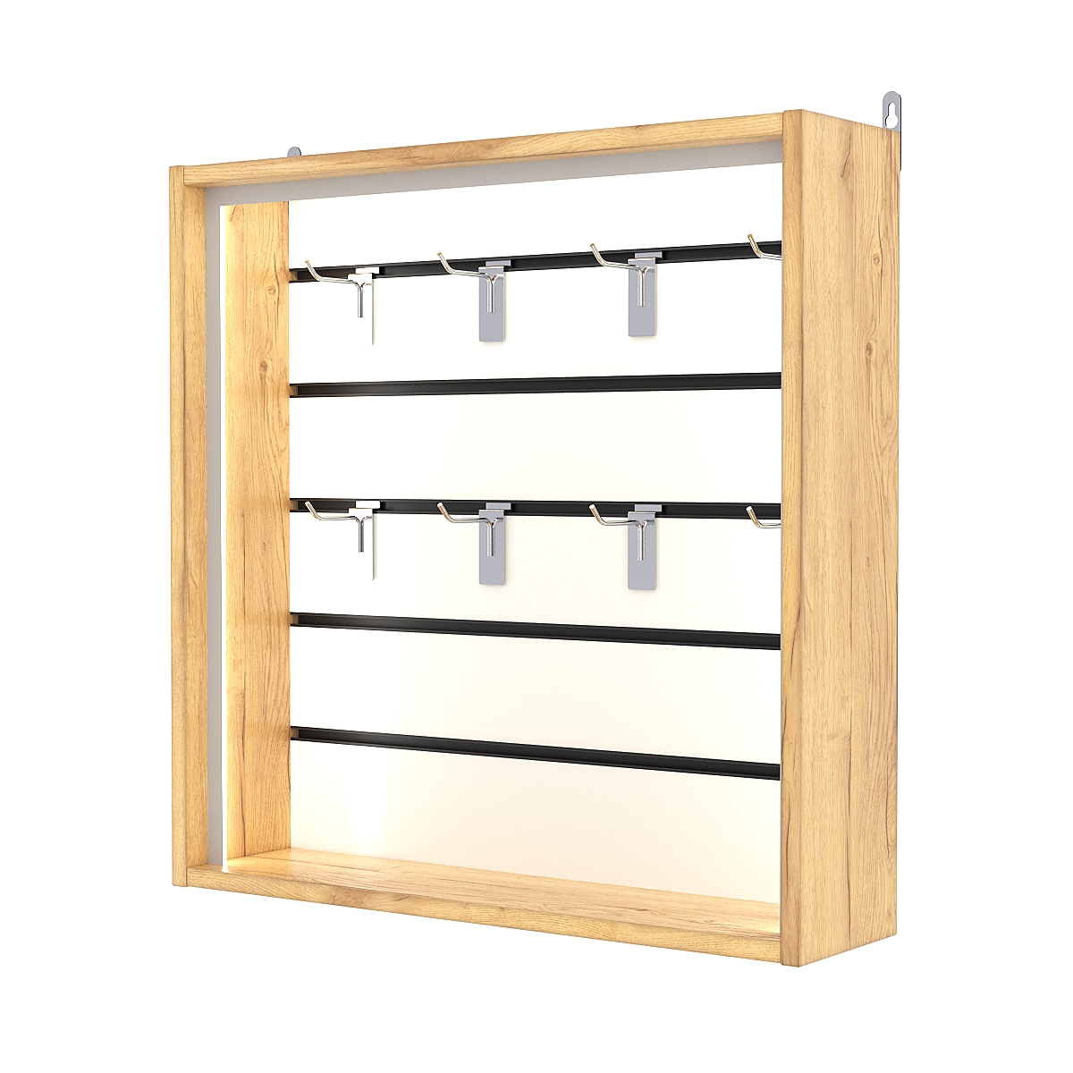 Витрина настенная №1-1В-П с экономпанелью, без полок, Дуб Золотистый