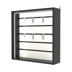 Витрина настенная №1-1В-П с экономпанелью, без полок, Черный