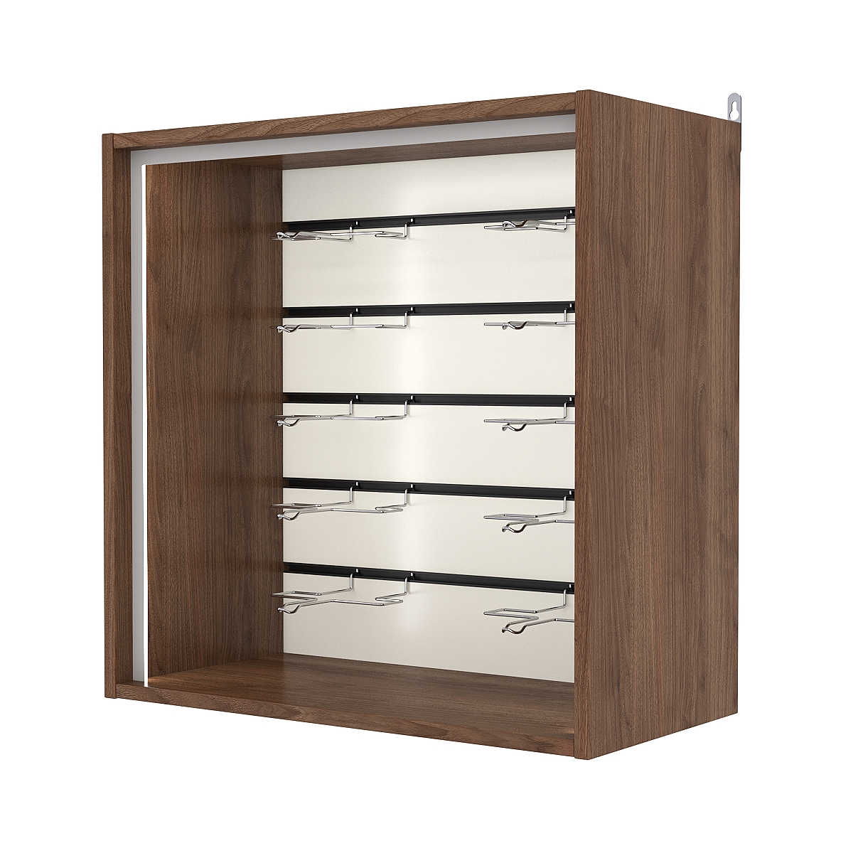 Витрина настенная №1-1ВГ-П с экономпанелью, без полок, Орех