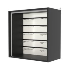 Витрина настенная №1-1ВГ-П с экономпанелью, без полок, Черный