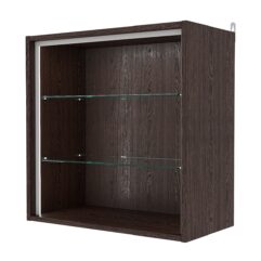 Витрина настенная с регулировочными полками №1-1ГГ-РЕГ-П, Дуб Венге