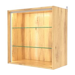 Витрина настенная с регулировочными полками №1-1ГГ-РЕГ-П, Дуб Золотистый