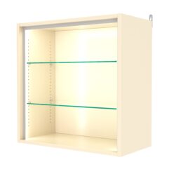 Витрина настенная с регулировочными полками №1-1ГГ-РЕГ-П, Крем Вайс