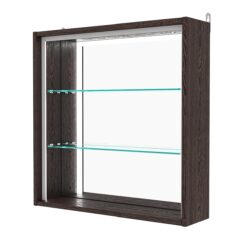 Витрина настенная №1-2Г-П с зеркалом, Дуб Венге