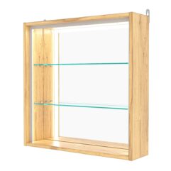 Витрина настенная №1-2Г-П с зеркалом, Дуб Золотистый