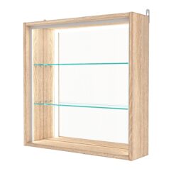 Витрина настенная №1-2Г-П с зеркалом, Дуб Сонома