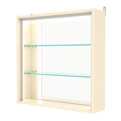 Витрина настенная №1-2Г-П с зеркалом, Крем Вайс