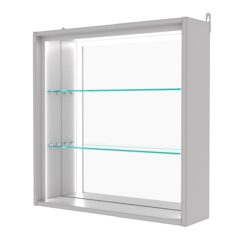 Витрина настенная №1-2Г-П с зеркалом, Серый