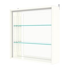 Витрина настенная с регулировочными полками №1-2Г-РЕГ-П с зеркалом, Белый