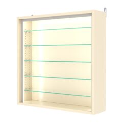 Витрина настенная с регулировочными полками №1-5Г-РЕГ-П, Крем Вайс