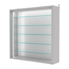 Витрина настенная с регулировочными полками №1-5Г-РЕГ-П, Серый