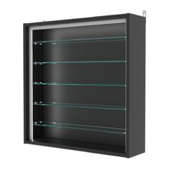 Витрина настенная с регулировочными полками №1-5Г-РЕГ-П, Черный