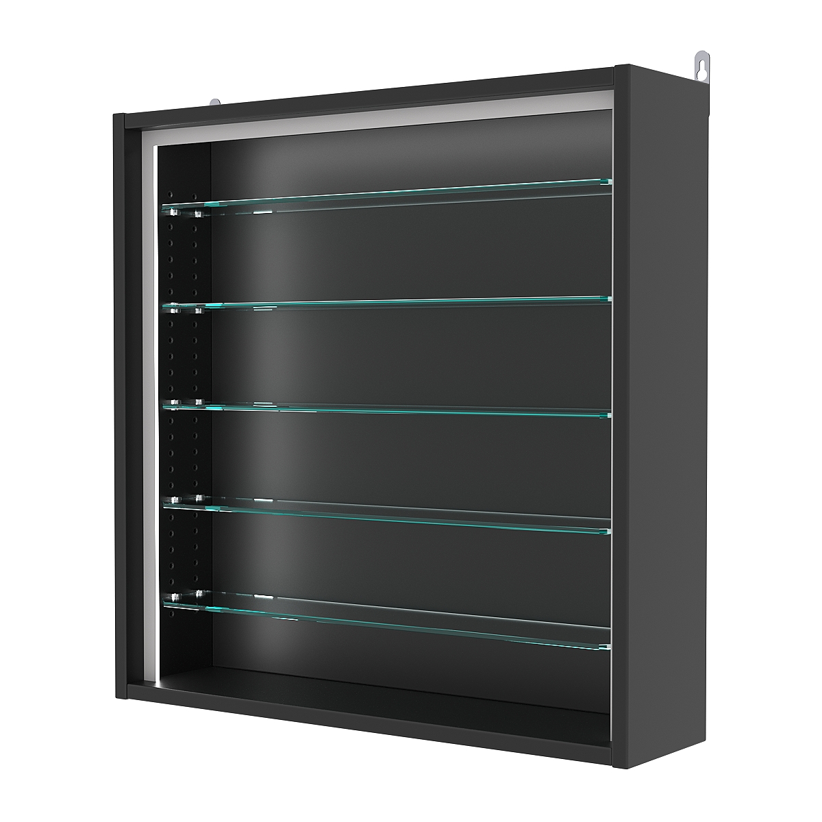 Витрина настенная с регулировочными полками №1-5Г-РЕГ-П, Черный