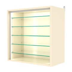 Витрина настенная с регулировочными полками №1-5ГГ-РЕГ-П, Крем Вайс