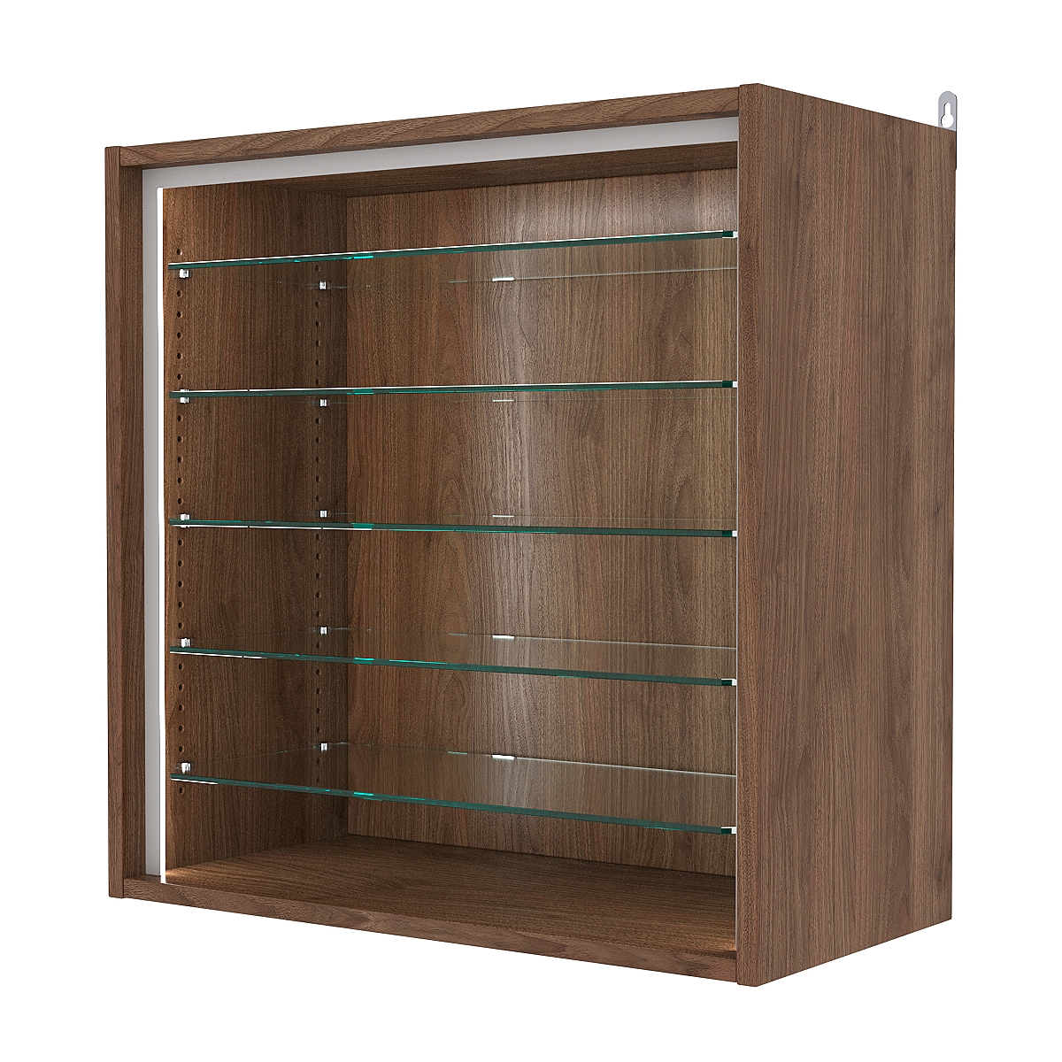 Витрина настенная с регулировочными полками №1-5ГГ-РЕГ-П, Орех