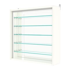 Витрина настенная с регулировочными полками №1-6Г-РЕГ-П с зеркалом, Белый