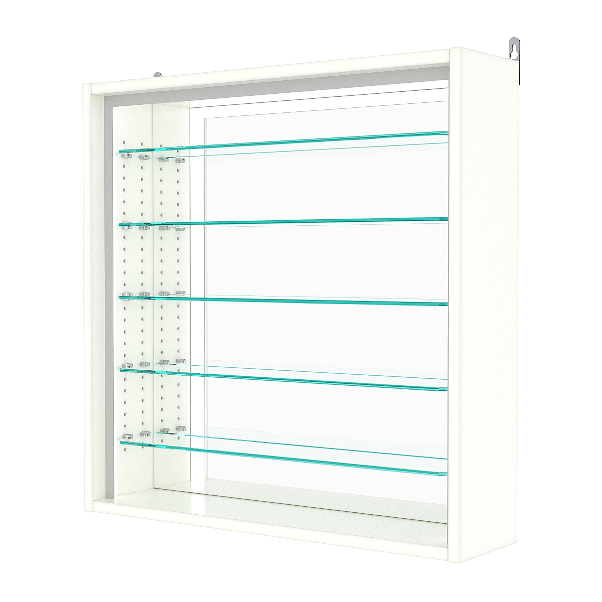 Витрина настенная с регулировочными полками №1-6Г-РЕГ-П с зеркалом, Белый