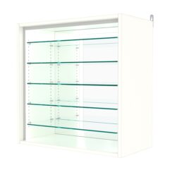 Витрина настенная с регулировочными полками №1-6ГГ-РЕГ-П с зеркалом, Белый