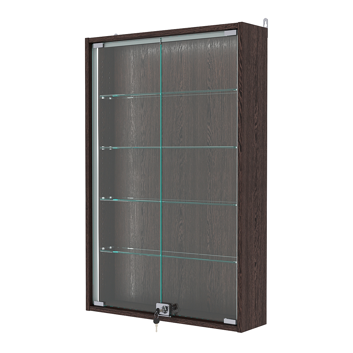 Витрина настенная с регулировочными полками №2-1А-РЕГ-П, Дуб Венге