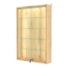 Витрина настенная с регулировочными полками №2-1А-РЕГ-П, Дуб Золотистый