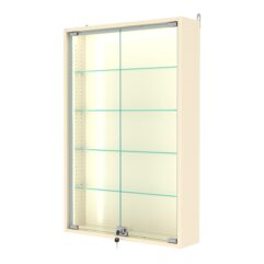 Витрина настенная с регулировочными полками №2-1А-РЕГ-П, Крем Вайс