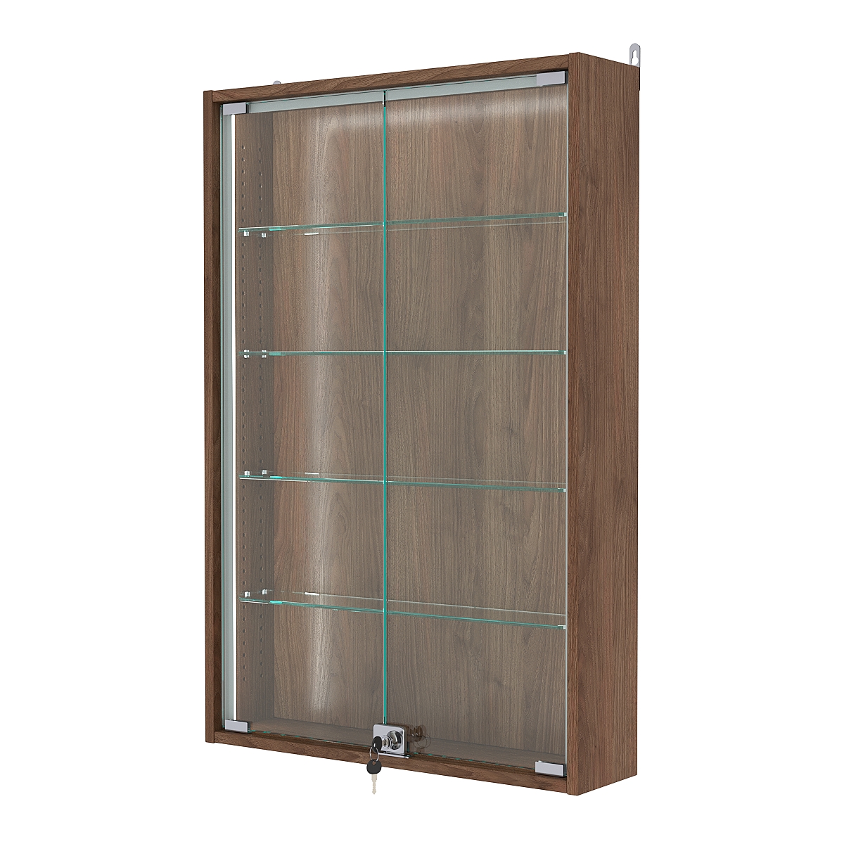 Витрина настенная с регулировочными полками №2-1А-РЕГ-П, Орех