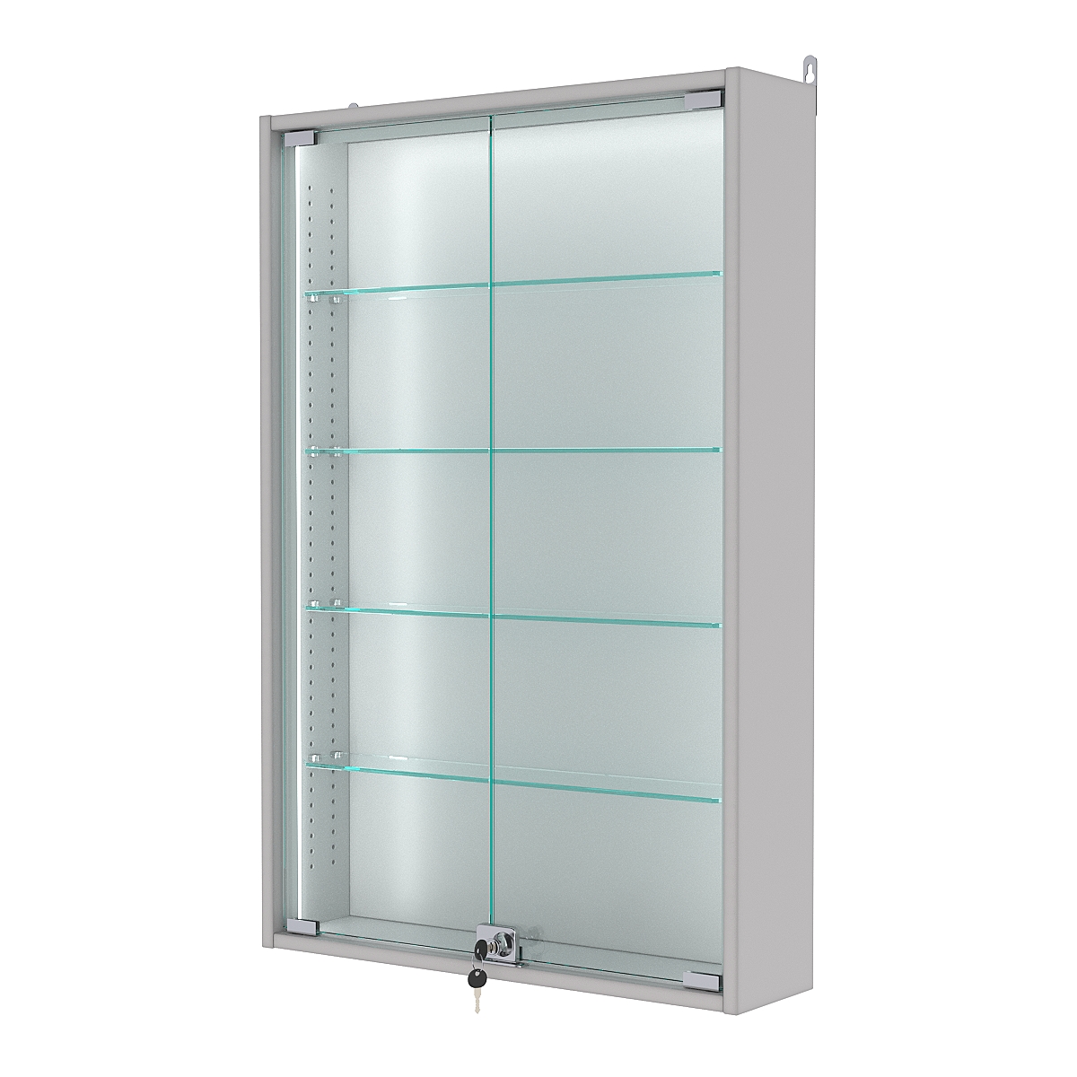 Витрина настенная с регулировочными полками №2-1А-РЕГ-П, Серый