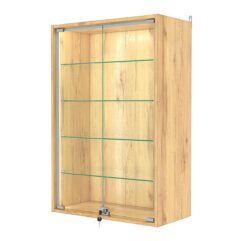 Витрина настенная №2-1АГ-П, Дуб Золотистый