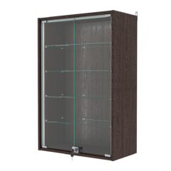 Витрина настенная с регулировочными полками №2-1АГ-РЕГ-П, Дуб Венге