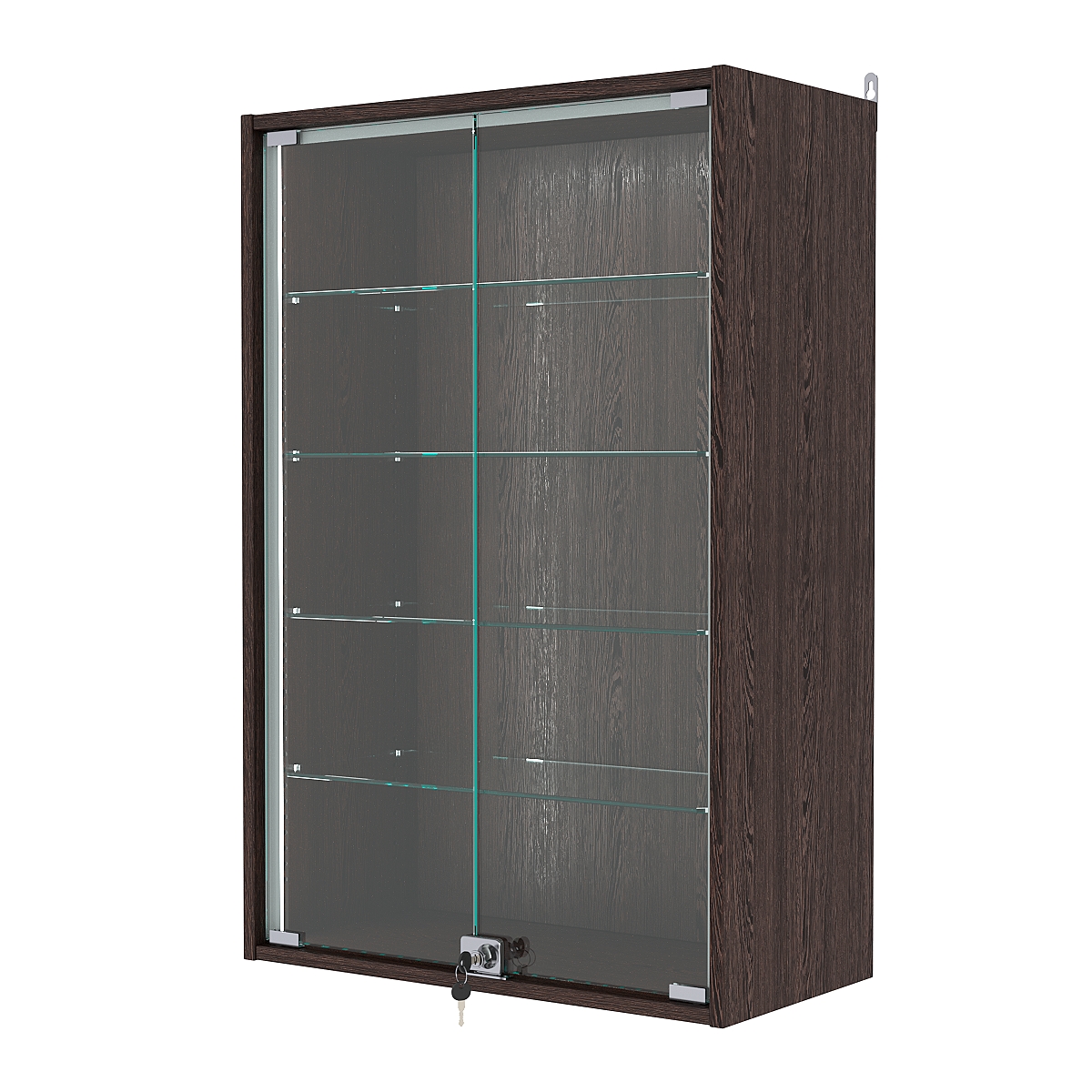 Витрина настенная с регулировочными полками №2-1АГ-РЕГ-П, Дуб Венге