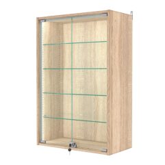 Витрина настенная с регулировочными полками №2-1АГ-РЕГ-П, Дуб Сонома