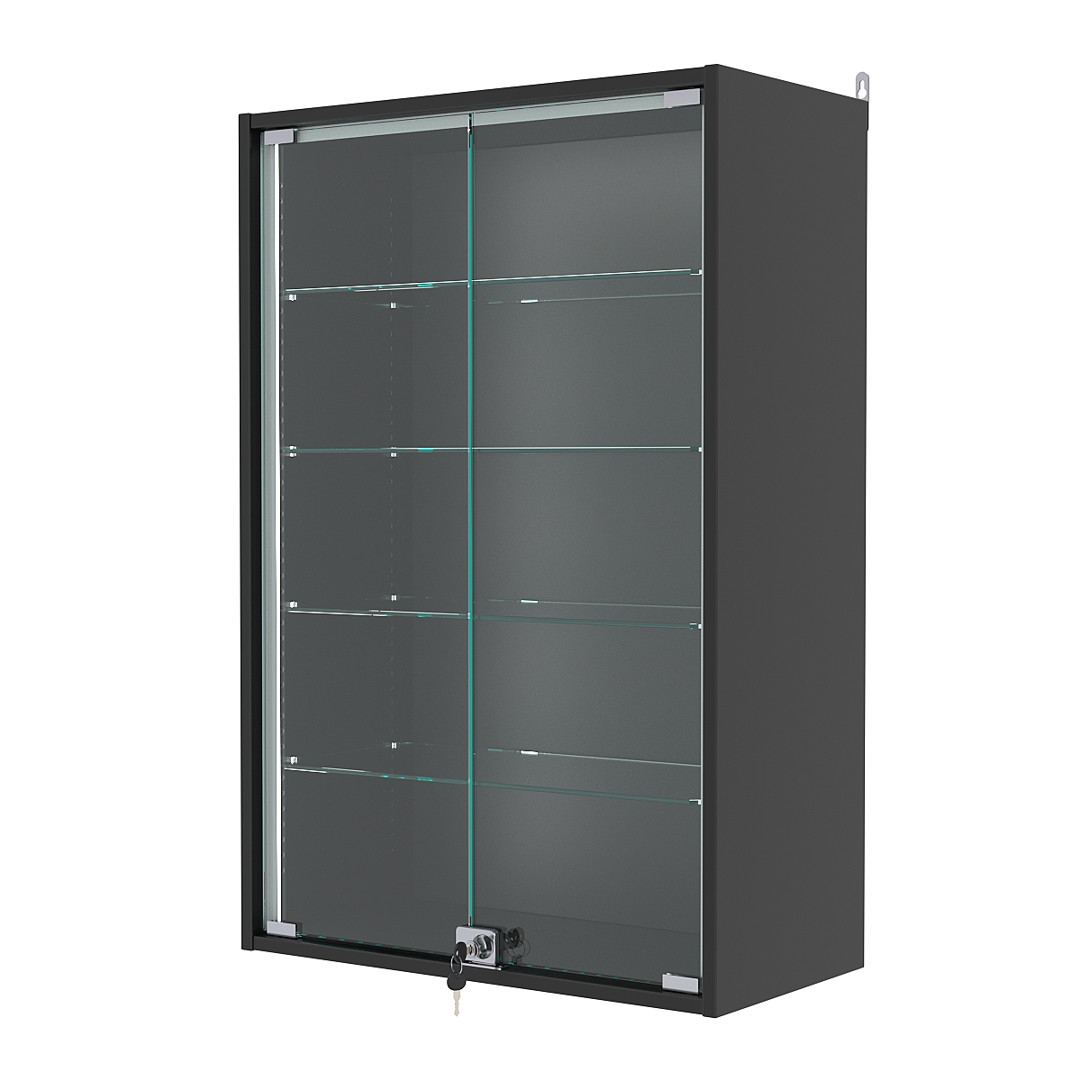 Витрина настенная с регулировочными полками №2-1АГ-РЕГ-П, Черный