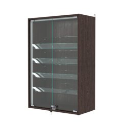 Витрина настенная с регулировочными полками №2-1АКГ-РЕГ-П, Дуб Венге