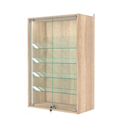 Витрина настенная с регулировочными полками №2-1АКГ-РЕГ-П, Дуб Сонома