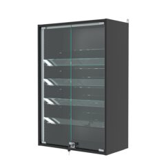 Витрина настенная с регулировочными полками №2-1АКГ-РЕГ-П, Черный