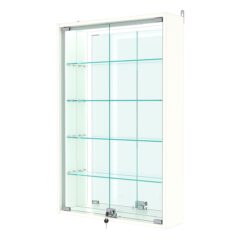 Витрина настенная №2-2А-П с зеркалом, Белый